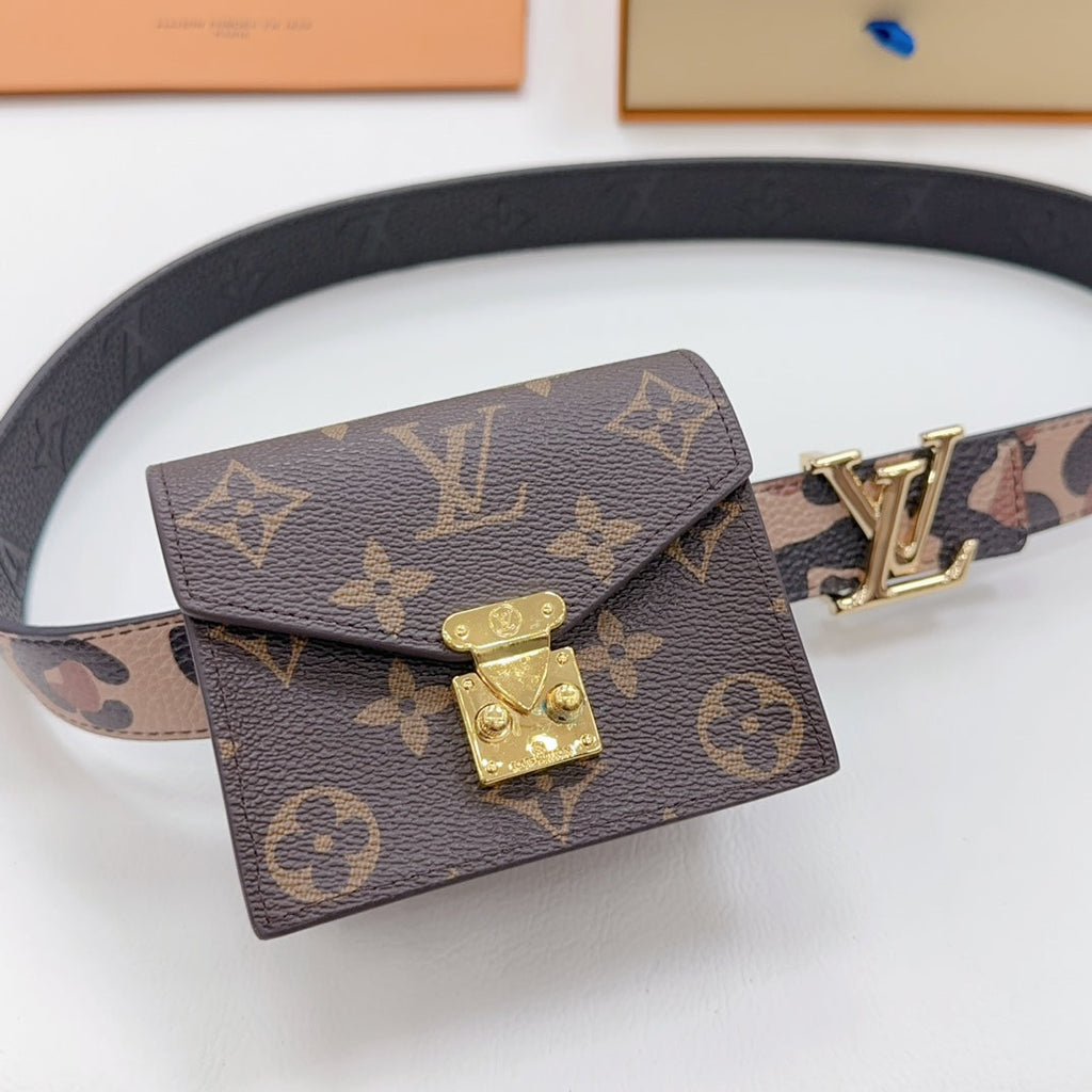 Lv Metis Belt Bag 30 Camo Pattern Brown Monogram
