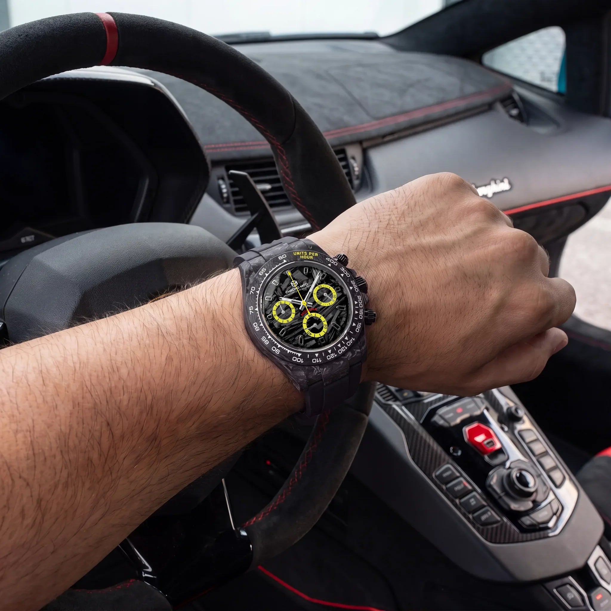 Modena – Carbon Yellow Chronograph