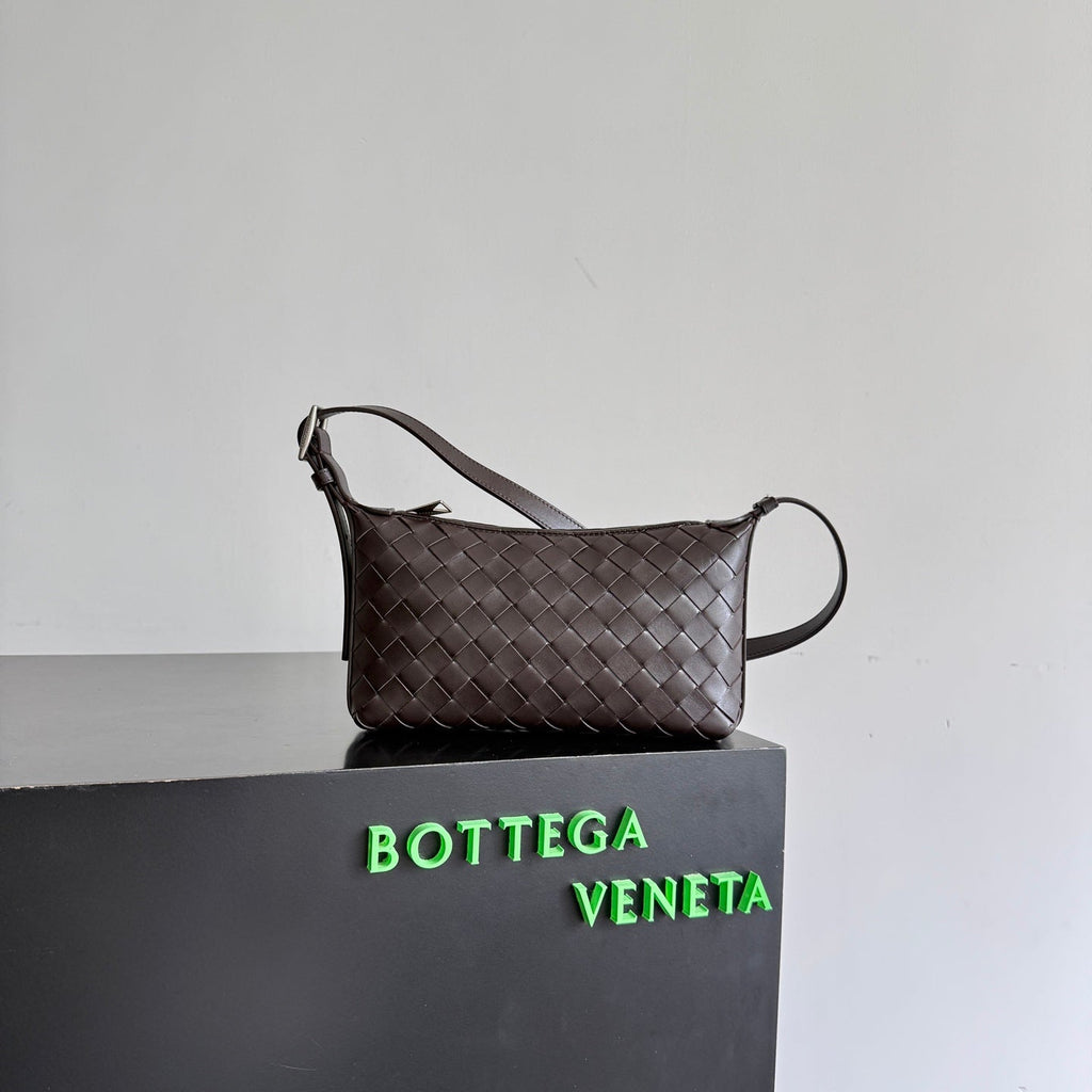 BV Traveler Phone Pouch Coffee Intrecciato Calfskin