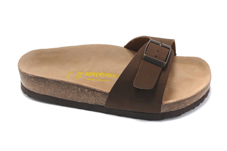 Birkenstock Madrid Slide Sandal Brown Suede