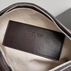 BV Traveler Phone Pouch Coffee Intrecciato Calfskin