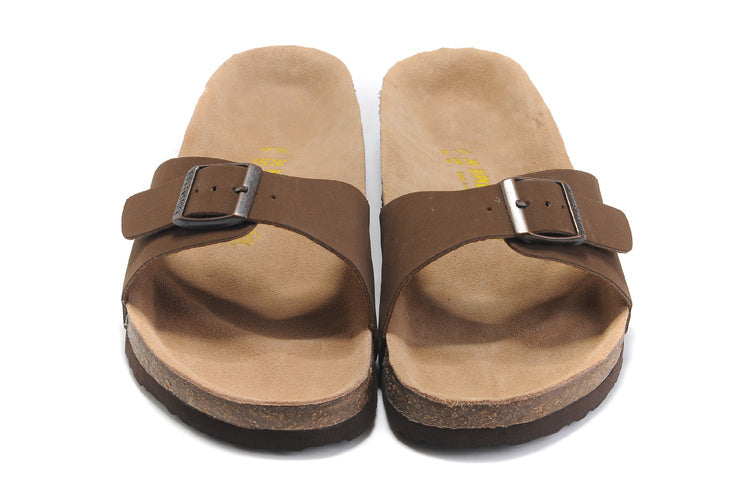 Birkenstock Madrid Slide Sandal Brown Suede