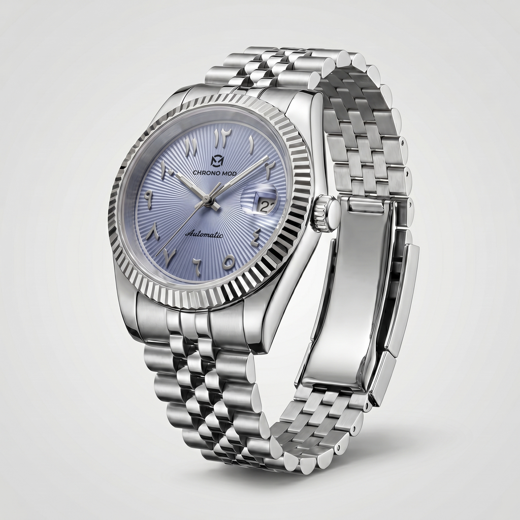 Classic Date – Sky Blue Arabic Dial