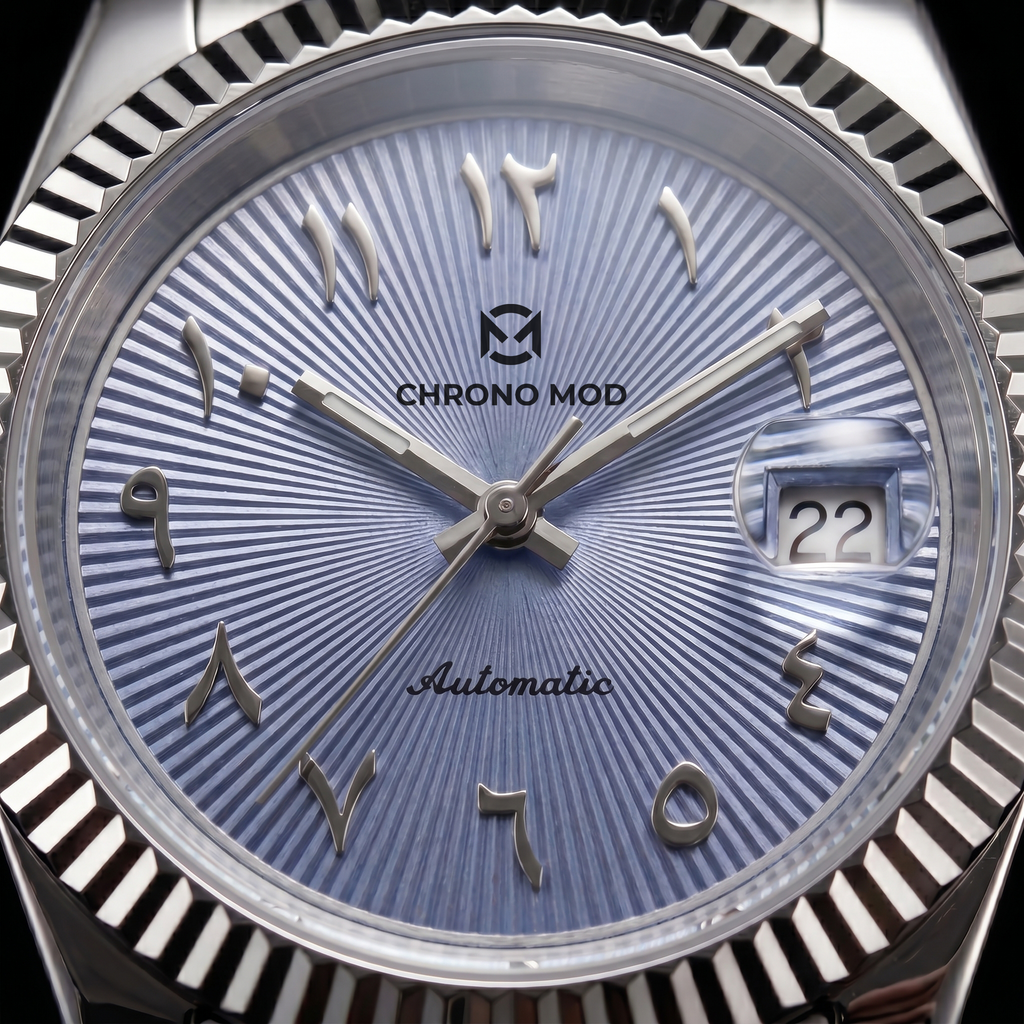 Classic Date – Sky Blue Arabic Dial