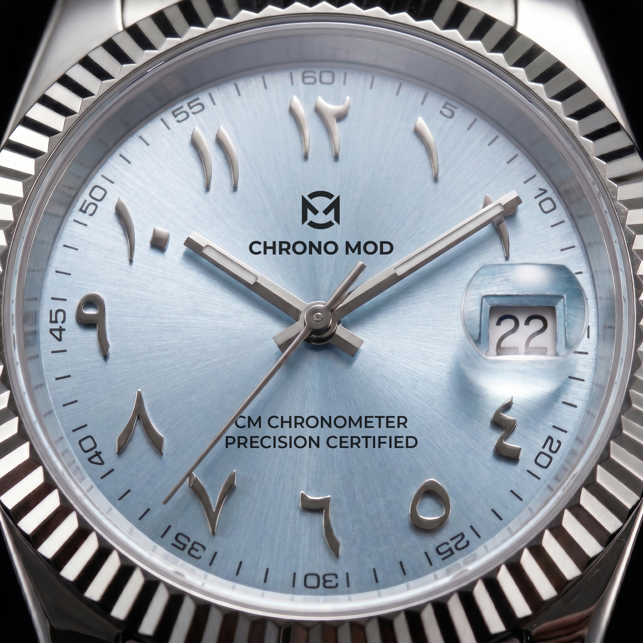 Classic Date – Light Blue Arabic Dial Chronometer