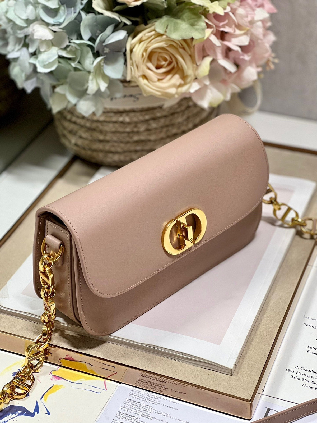 CD Montaigne Avenue Bag Pink Calfskin 336845