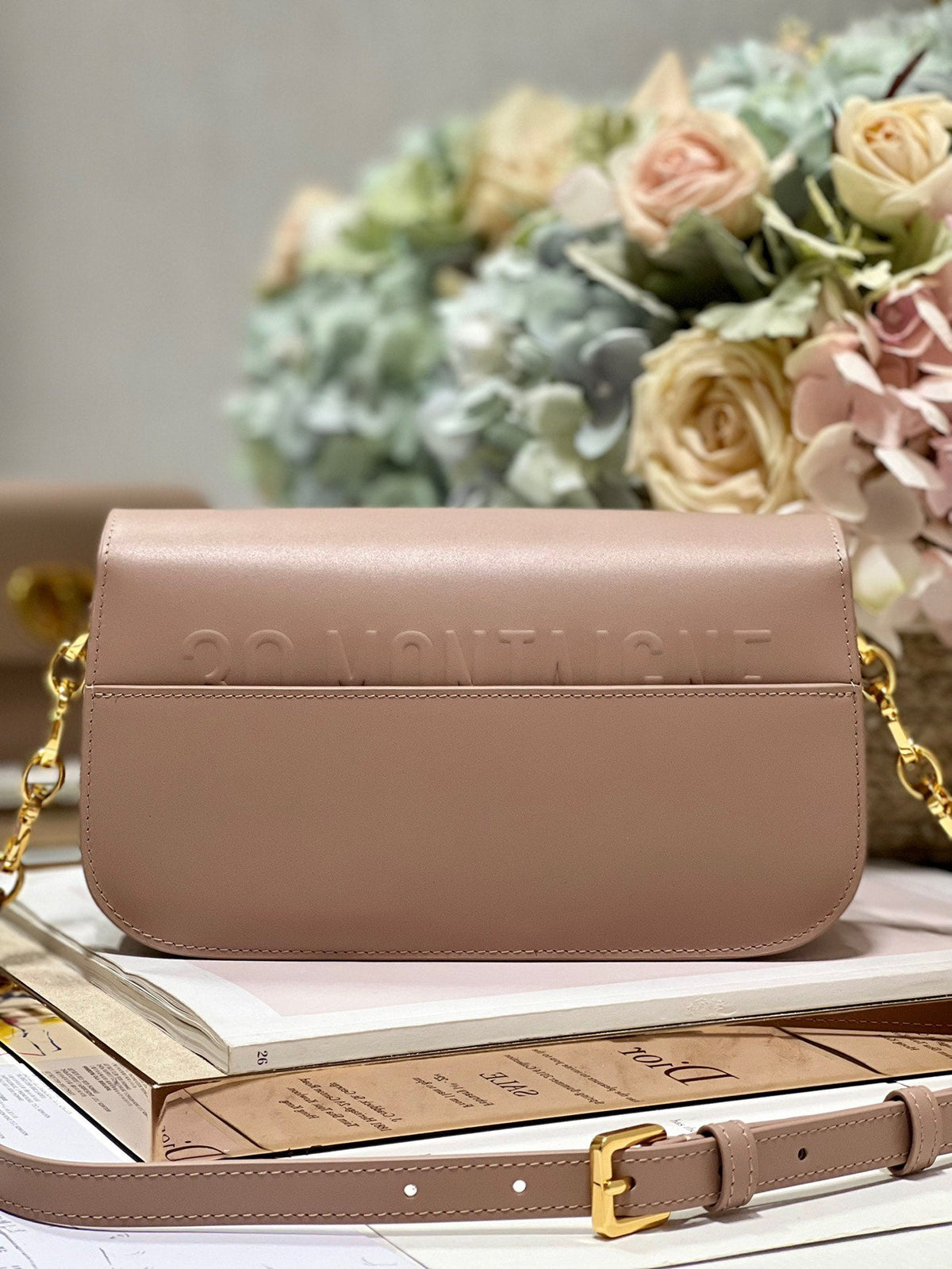 CD Montaigne Avenue Bag Pink Calfskin 336845