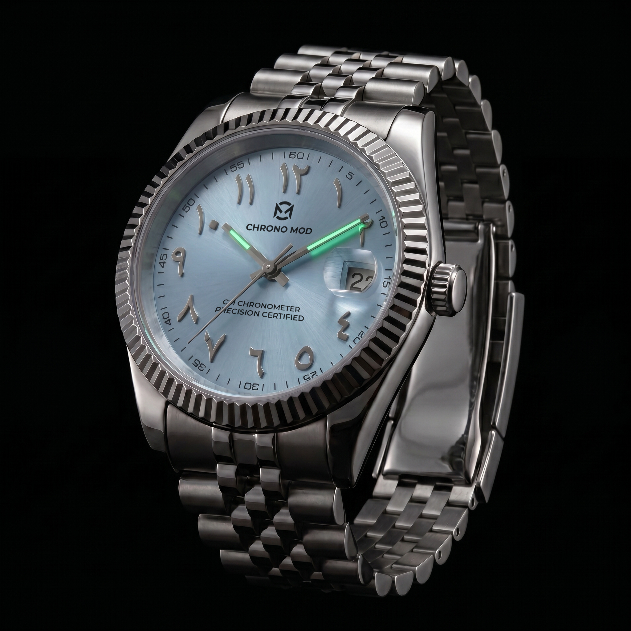 Classic Date – Light Blue Arabic Dial Chronometer