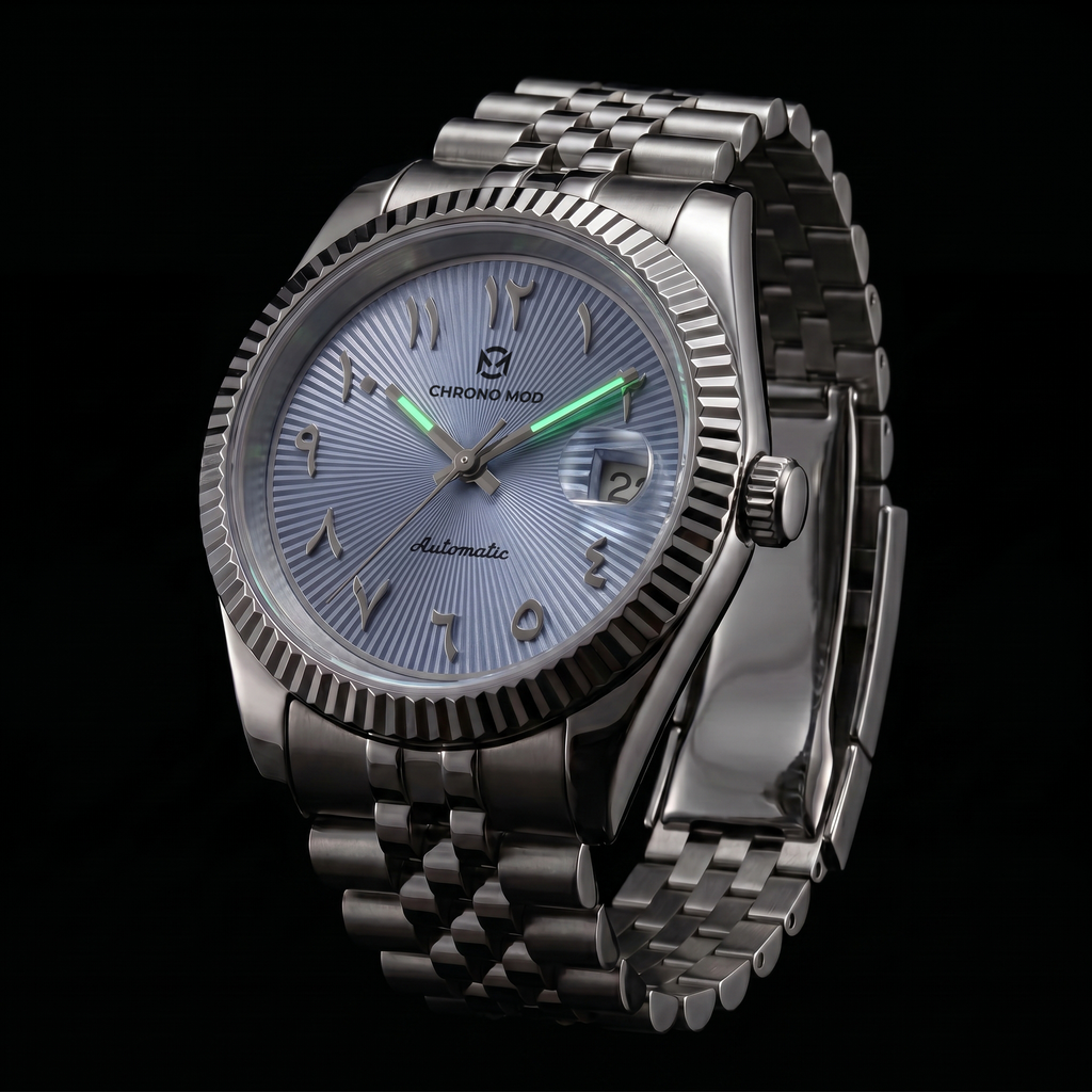 Classic Date – Sky Blue Arabic Dial