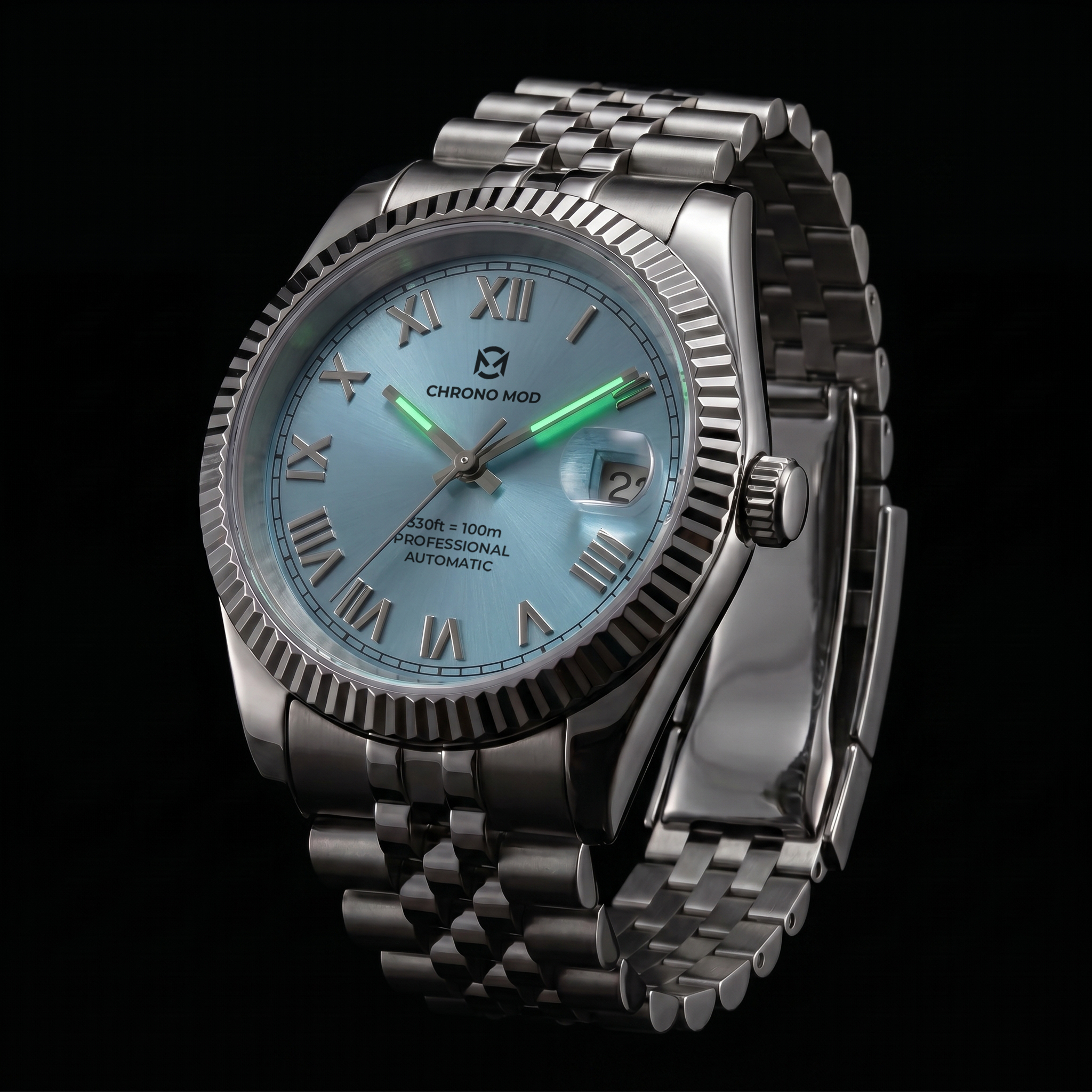 Classic Date – Light Blue Roman Dial