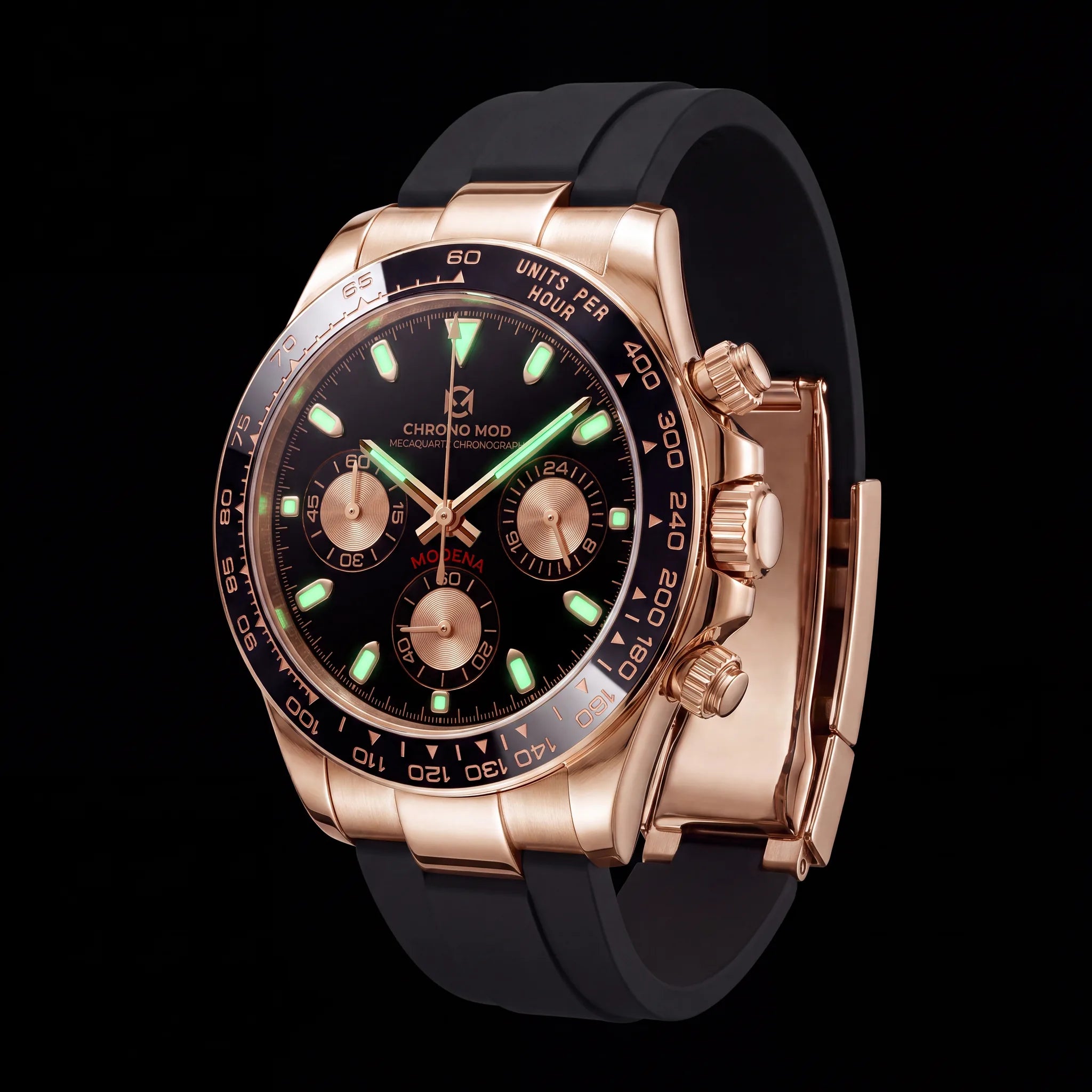 Modena – Rose Gold  Black