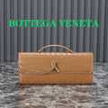 BV Long Clutch Andiamo With Handle 31cm Gold Calfskin Ghw