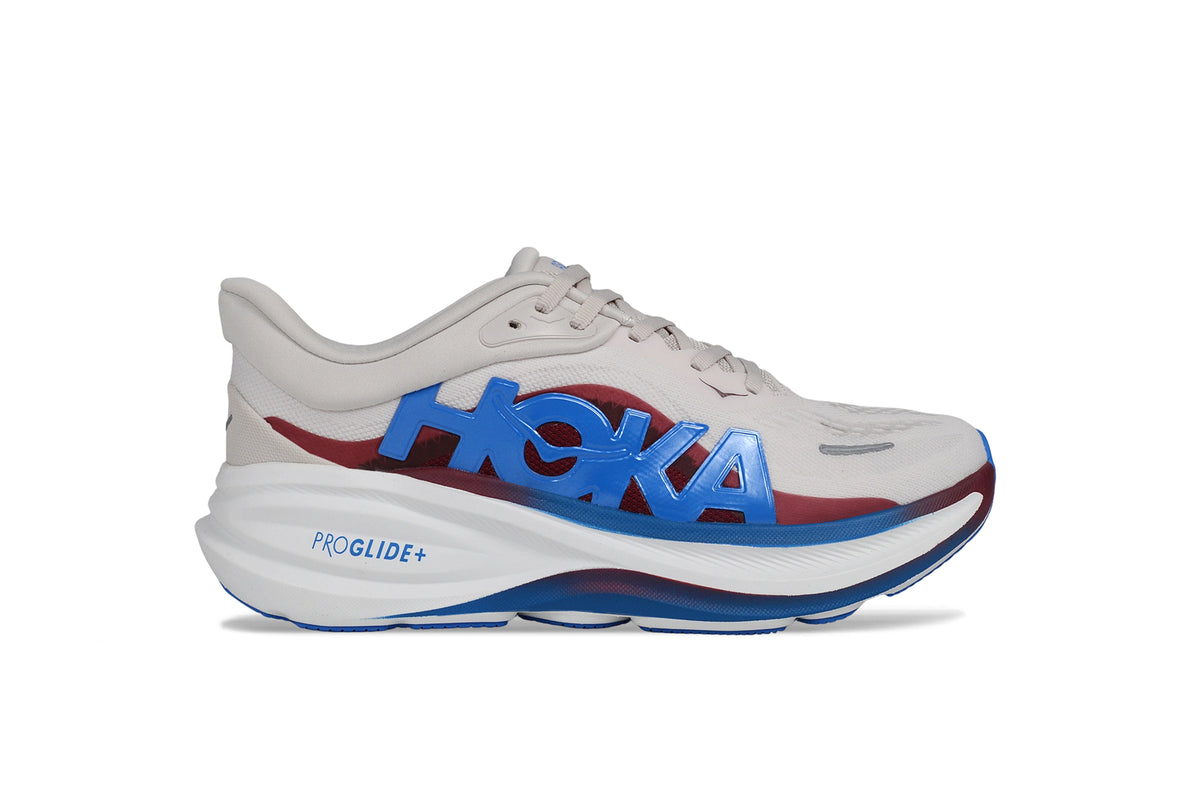 HOKA Clifton Pro "Pebble / Electric Blue / Wine"