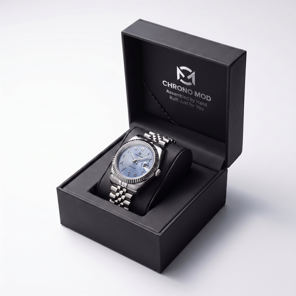 Classic Date – Sky Blue Arabic Dial