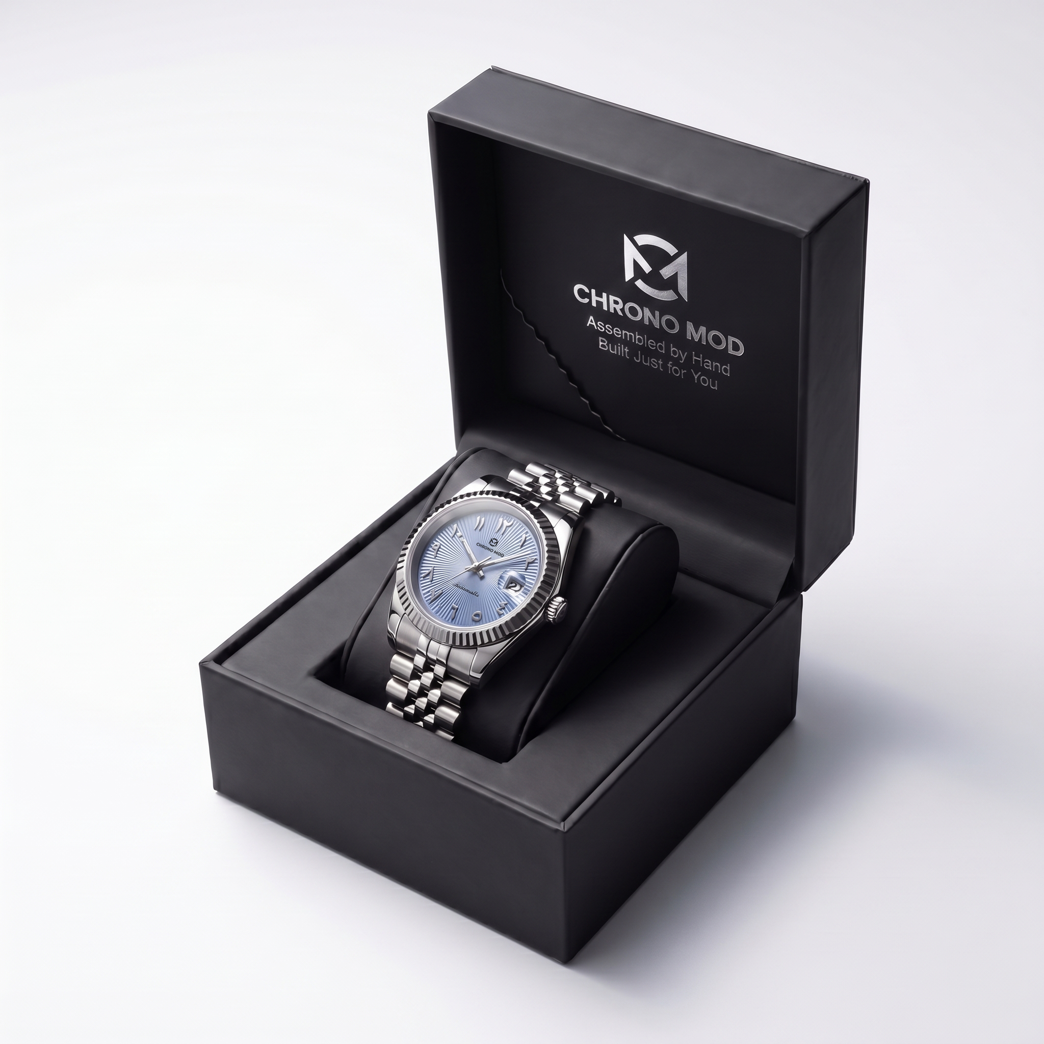 Classic Date – Sky Blue Arabic Dial