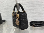 micro lady 12 black lambskin ghw