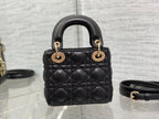 micro lady 12 black lambskin ghw