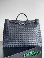 BV LARGE ANDIAMO 45CM NAVY BLUE LAMBSKIN