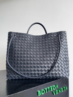 BV LARGE ANDIAMO 45CM NAVY BLUE LAMBSKIN
