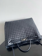 BV LARGE ANDIAMO 45CM NAVY BLUE LAMBSKIN