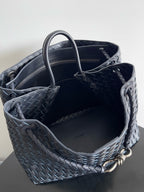 BV LARGE ANDIAMO 45CM NAVY BLUE LAMBSKIN