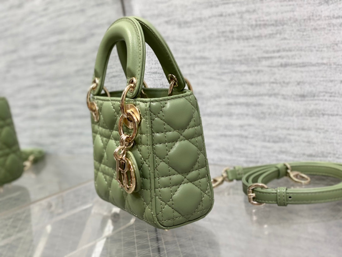 micro lady 12 green lambskin ghw