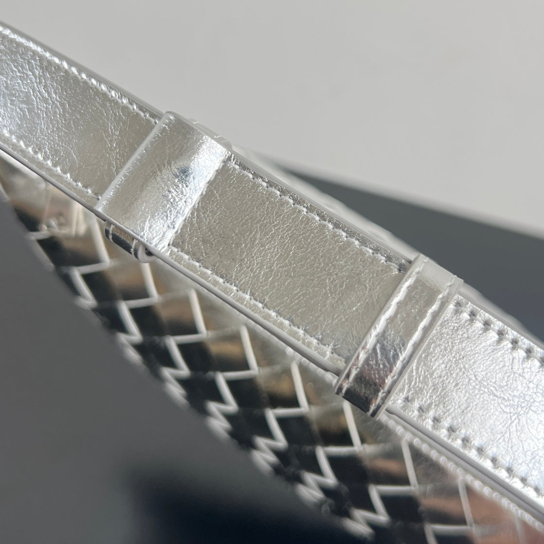 WALLACE 22 BAG SILVER METALIC CALFSKIN