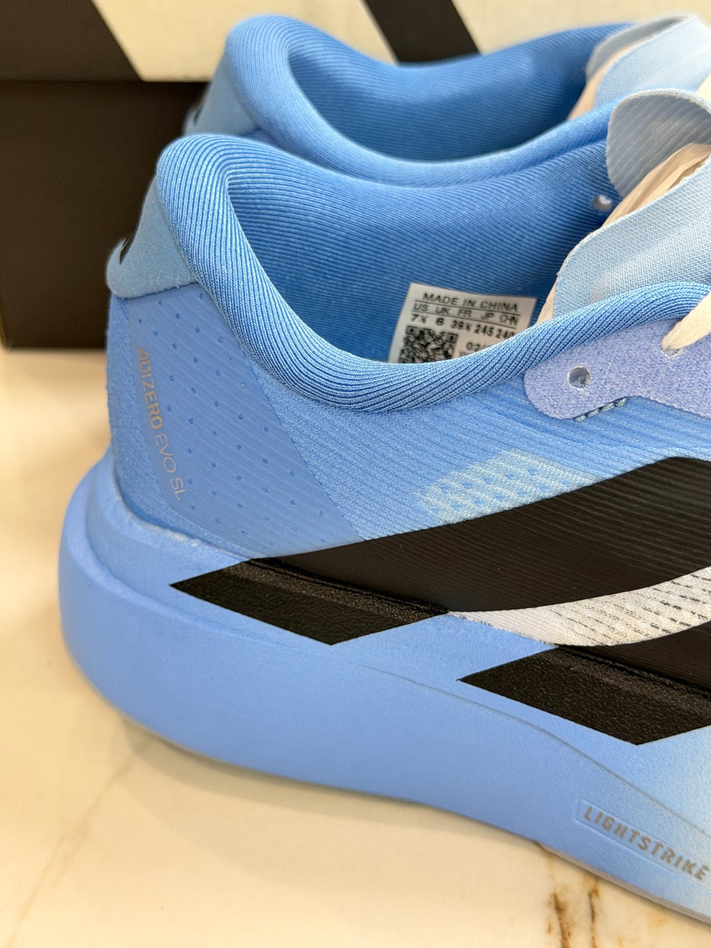 adidas Adizero Evo SL Woven "Cloud White / Blue Fusion"