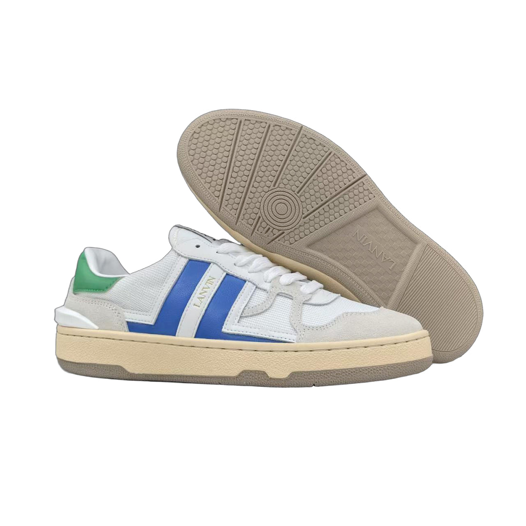 Lanvin Clay Low-Top Sneakers "White/Blue/Green"