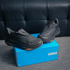 HOKA "Triple Black" Zip-Up Low-Top Trail & Lifestyle Sneakers
