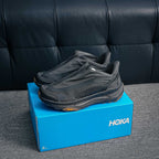 HOKA "Triple Black" Zip-Up Low-Top Trail & Lifestyle Sneakers