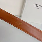 Medium Spike Belt 25mm Tan Calfskin Loop Silver Shw