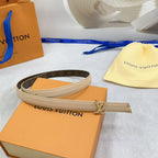 Pretty LV 20mm Reversible Belt Beige Calfskin