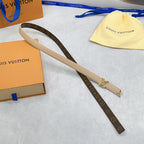 Pretty LV 20mm Reversible Belt Beige Calfskin