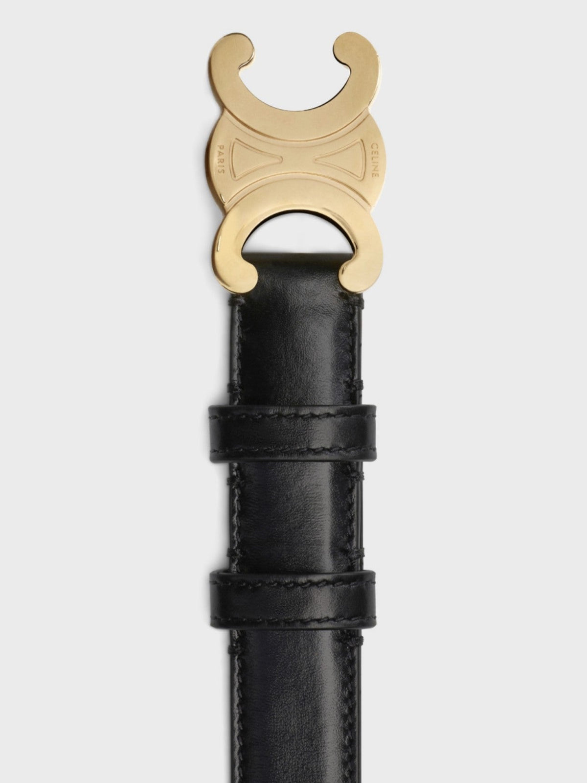 Medium Triomphe Belt 25mm Black Calfskin Ghw