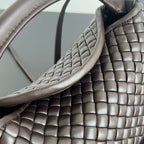 BV Small Cobble Top Handle 23cm Chocolate Lambskin