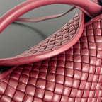 BV Small Cobble Top Handle 23cm Dark Red Lambskin