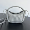 BV Small Cobble Top Handle 23cm Grey Lambskin