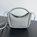 BV Small Cobble Top Handle 23cm Grey Lambskin