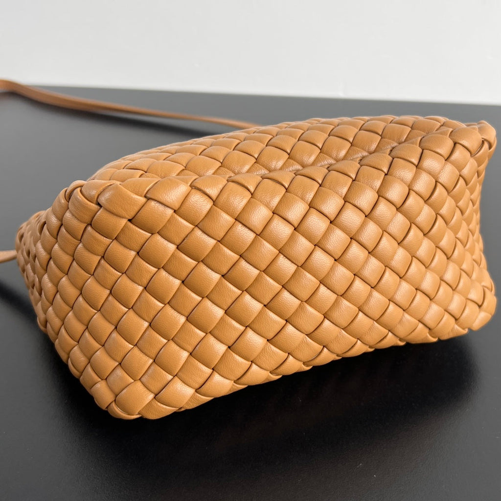 BV Small Cobble Top Handle 23cm Gold Lambskin