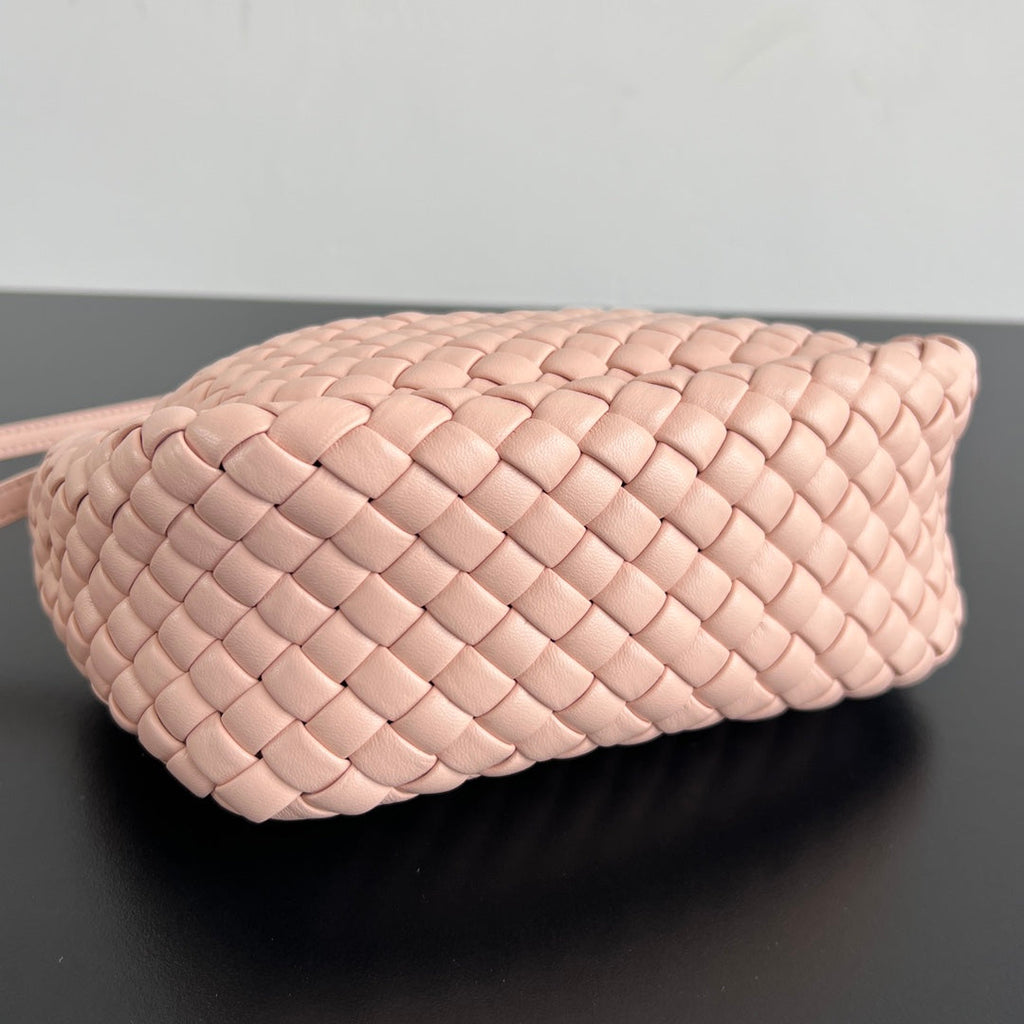 BV Small Cobble Top Handle 23cm Pastel Pink Lambskin