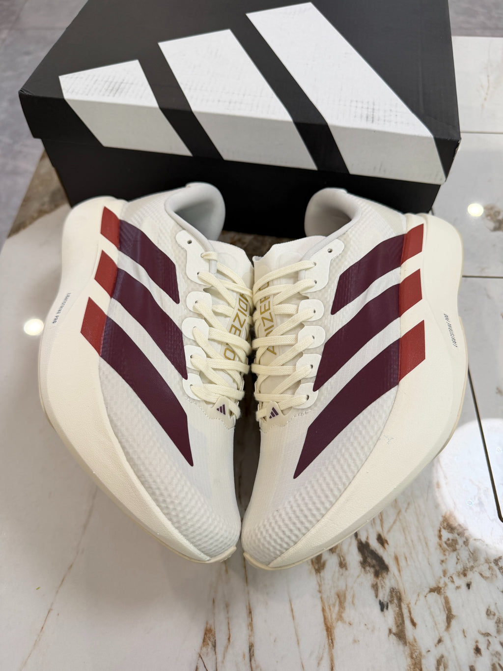 adidas Adizero Evo SL Woven "Off White / Maroon"