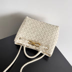 BV Small Andiamo 25 In Cream Lambskin Ghw 249677
