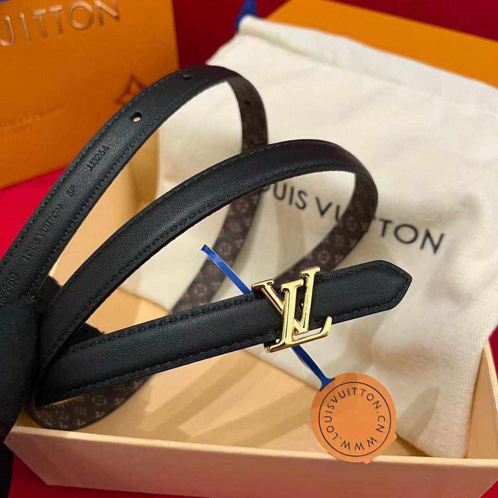 LV Double-sided belt Initiales Monogram Canvas & Leather