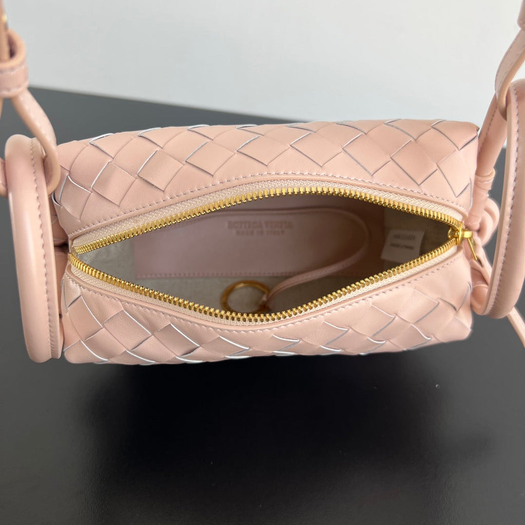 BV Loop Top Handle 19cm Pastel Pink Lambskin