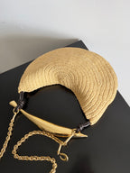 BV Sardine 33 With Chain In Beige Raffia 209338