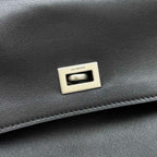 Balencia Tote Bag Black Calfskin Silver Hardware