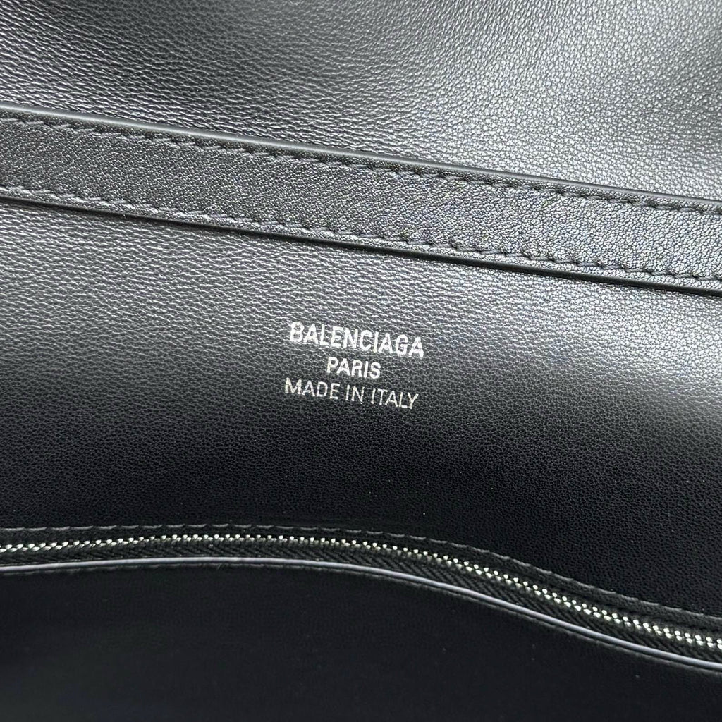 Balencia Tote Bag Black Calfskin Silver Hardware