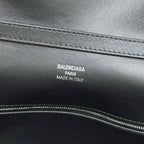 Balencia Tote Bag Black Calfskin Silver Hardware