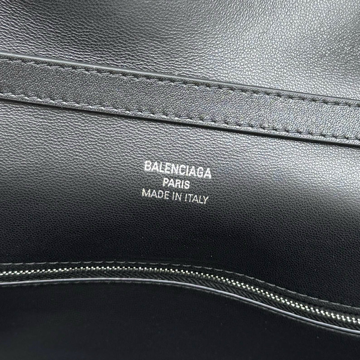 Balencia Tote Bag Black Calfskin Silver Hardware